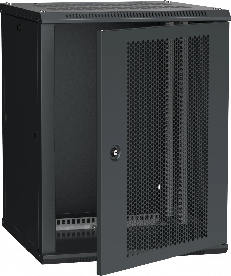 LINEA W 18U Wall-Mounted Cabinet, 600x600mm, Perforated Door, RAL9005