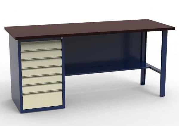 Single-pedestal Workbench with Laminated Plywood Top - SV-1T.07.00.19.FL