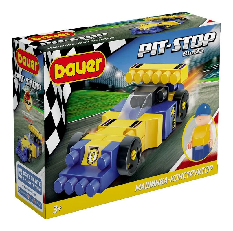 Bauer Pit Stop Series "Racing Car" Educational Constructor Set (35 pieces)