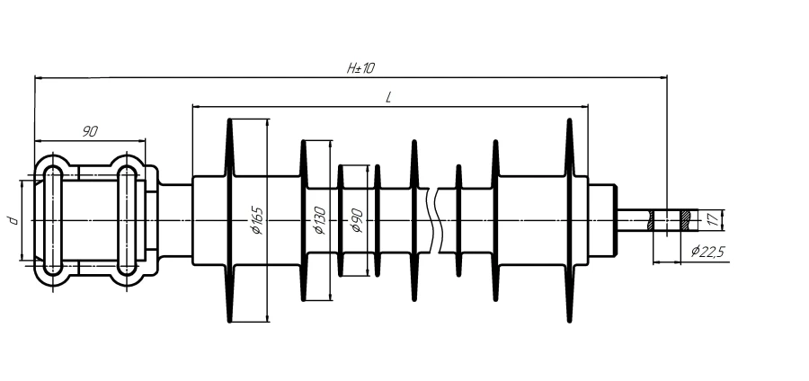 Ribbed Shell Insulator for Contact Network KSPKr 160-25/1.5-D-70