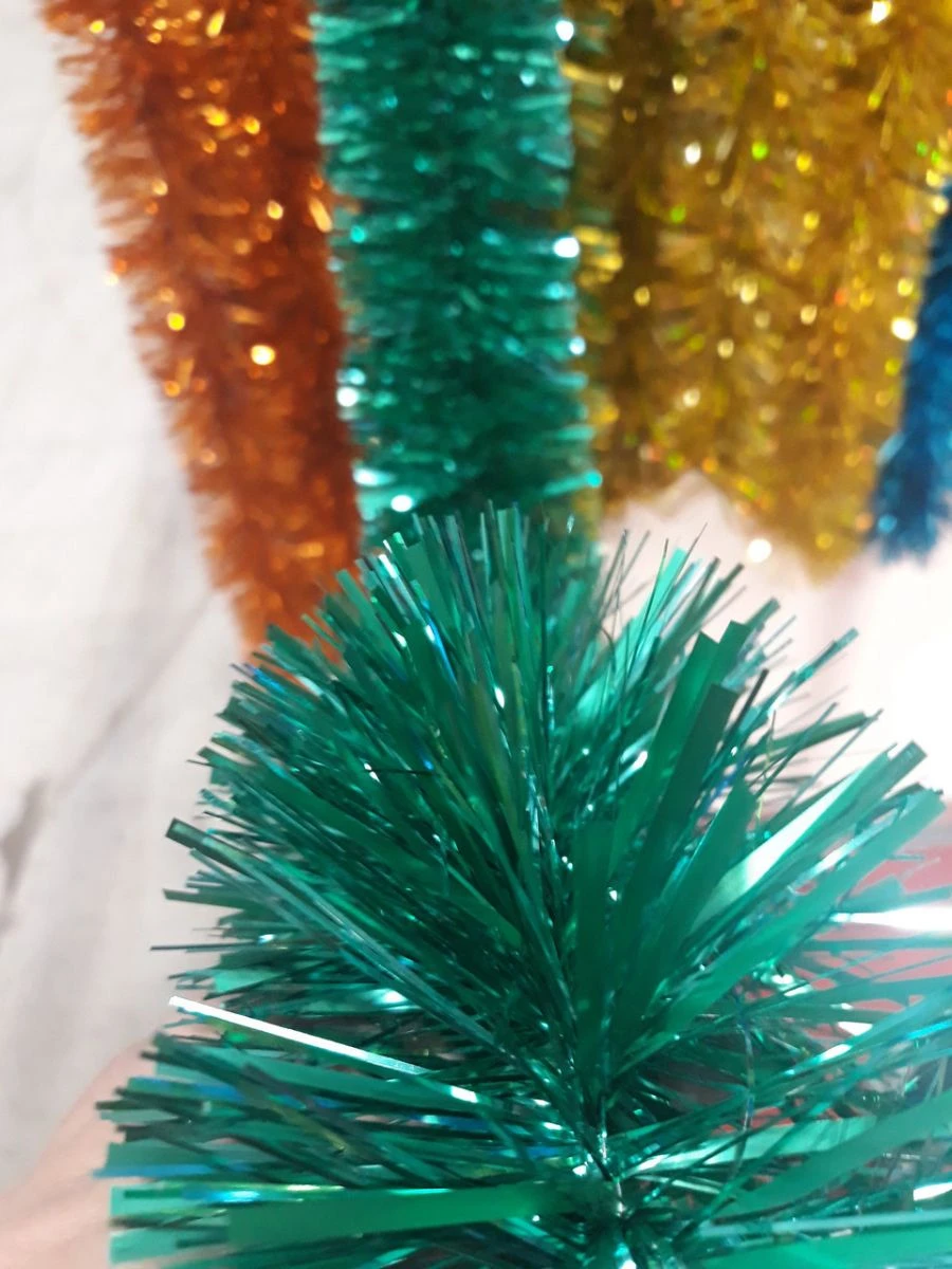 Five-Layer Tinsel Garland, 1.8M, Emerald Green