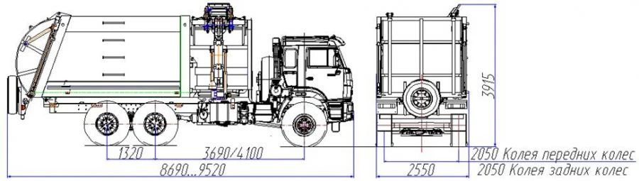 Side Loading Garbage Truck Model MK-4552-19