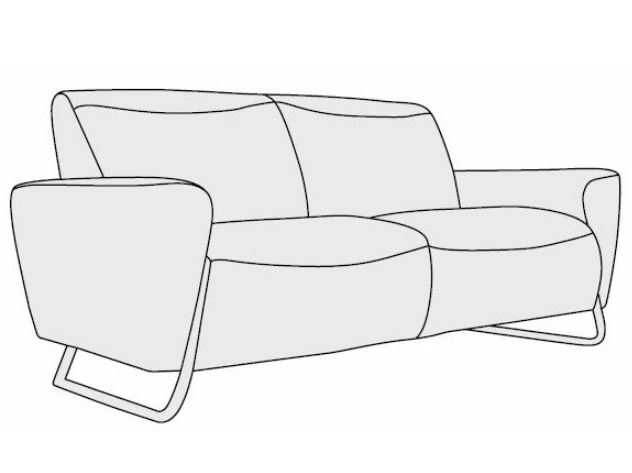 Customizable Three-Seater Sofa with Metal Frame - Luxembourg Model