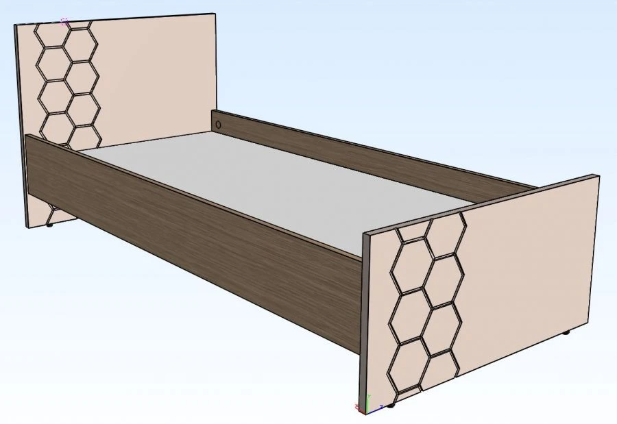 Single Bed ATT-C1 with Zebrawood Sahara Finish