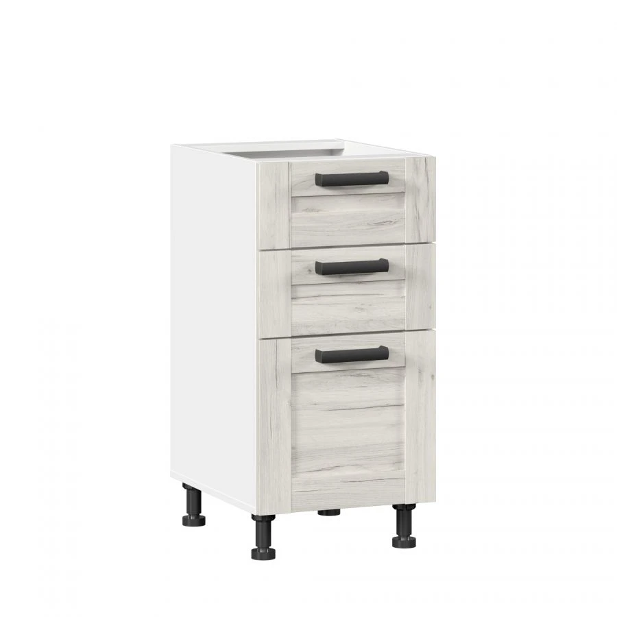 Kitchen Base Cabinet Front Facade Set with 3 Drawers, Model LD.234110.000
