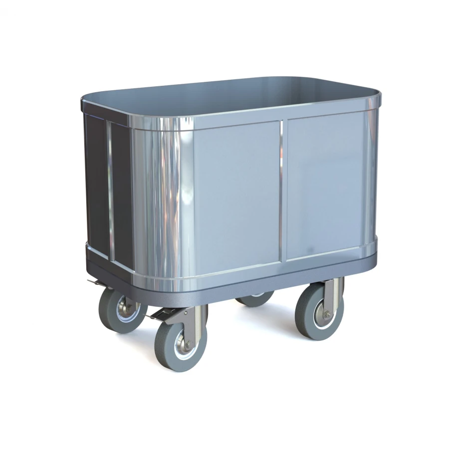 Waterproof Aluminum Laundry Container Trolley