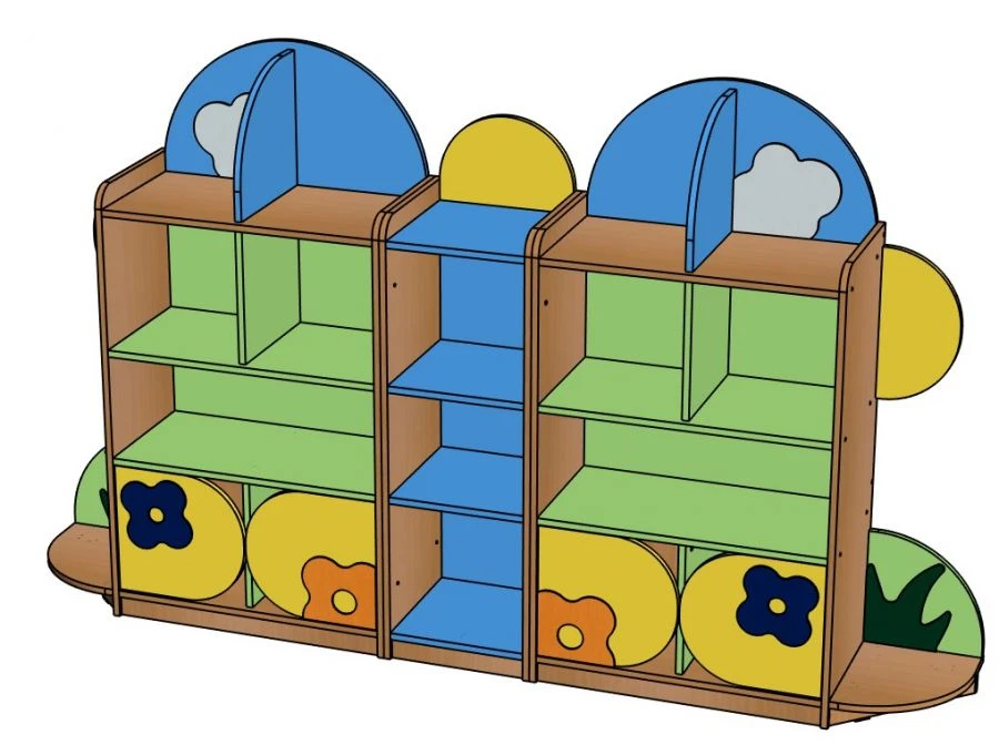Versatile Educational Rack "Tsvetik" for Preschool Use - SJ76