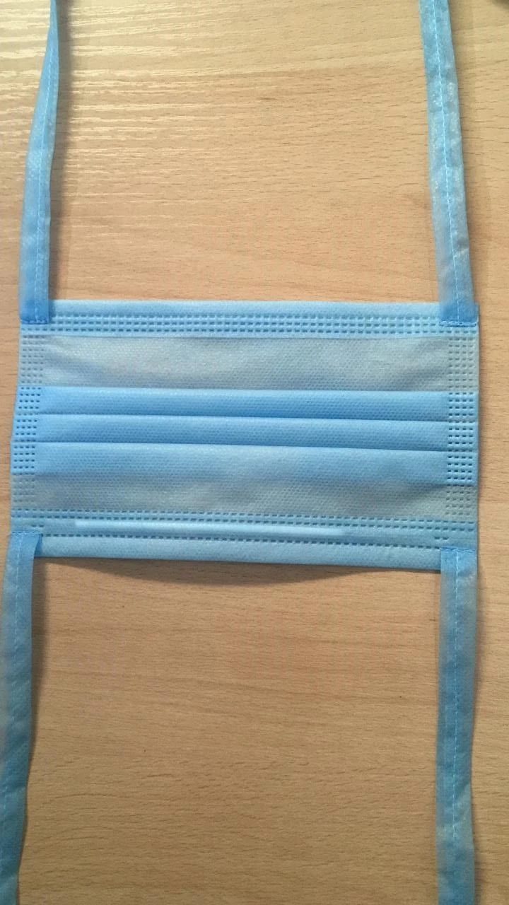 3-Layer Non-Sterile Disposable Medical Mask with Ties, Size 1