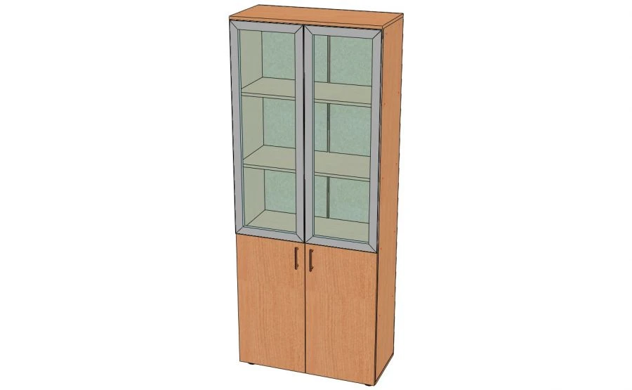 Glass-Front Document Cabinet in Aluminum Profile, Model SHDA