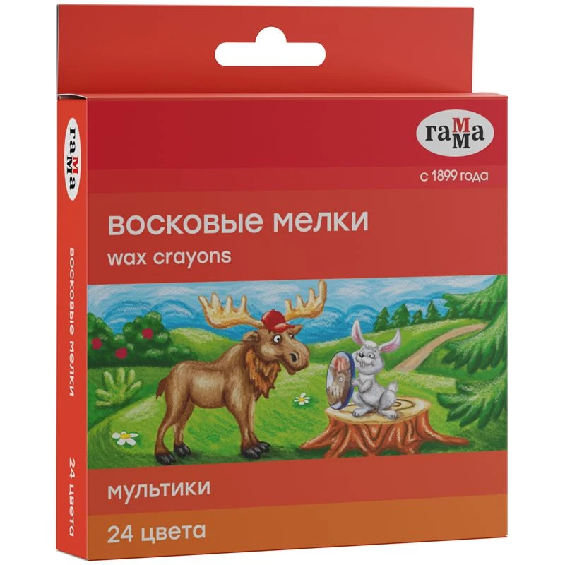 Мелки восковые "Мультики" 24 цвета