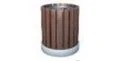 Wooden Cylindrical Trash Bin with Inner Metal Bucket U-1.30