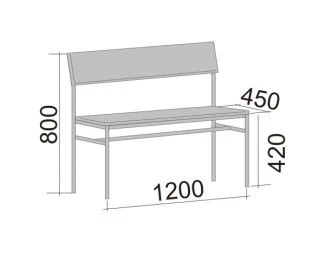 Metal Frame Bench TMSU14/10 with Soft Seat and Backrest