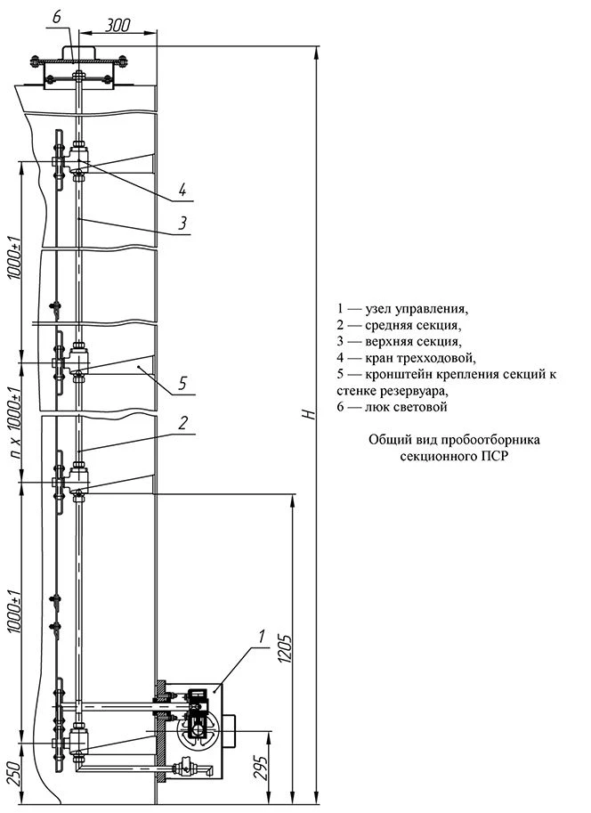 Sectional Sampling Device PSR for Oil Products