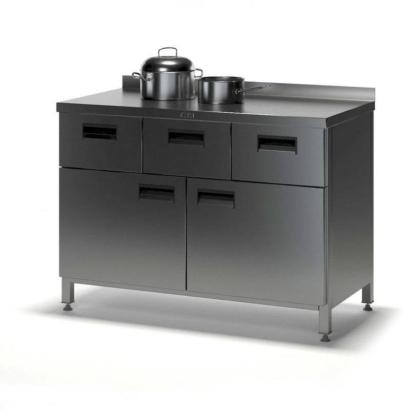 Stainless Steel Table SГДР-2 with Doors and Drawers