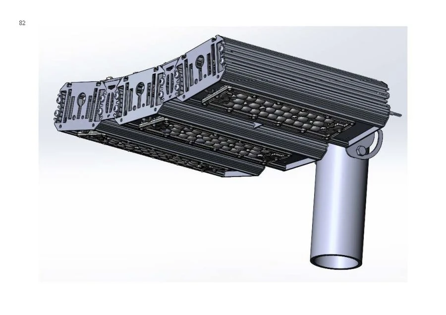 Industrial Design LED Light "MTM IoT" Series CUBE 140 Three Modules Side Connection 10 Degrees Console Mount