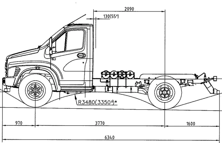 CNG Gas Engine Modified Chassis C41R16 for Trucks