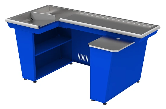 Double Cash Register Box KБ-1.9-2H with Stainless Steel Accumulator (Blue)