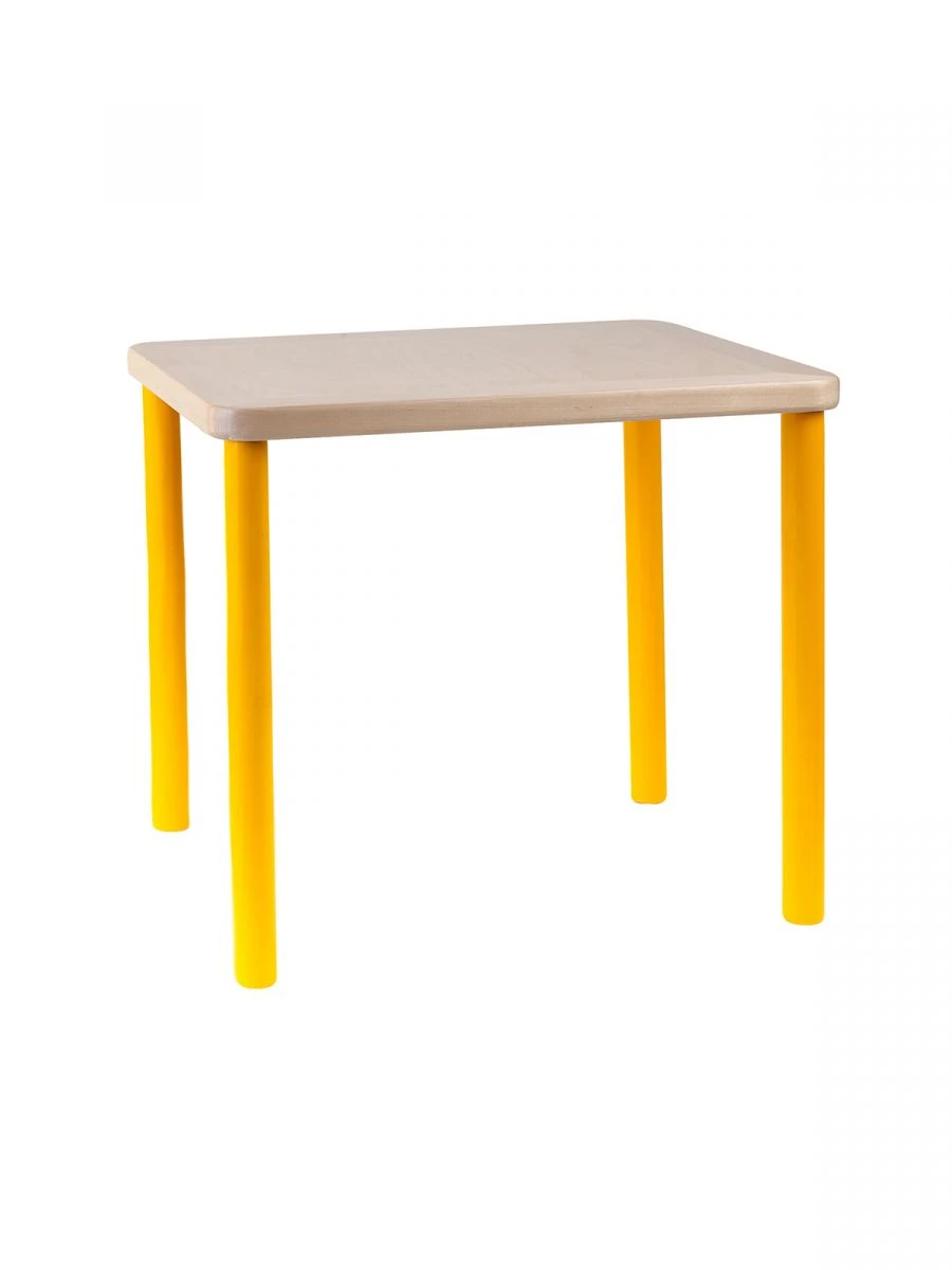 Square Children's Table 460mm, Yellow