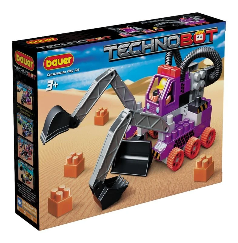 Developmental Toy Construction Set with TechnoBot Robot and Pilot - Bauer Series