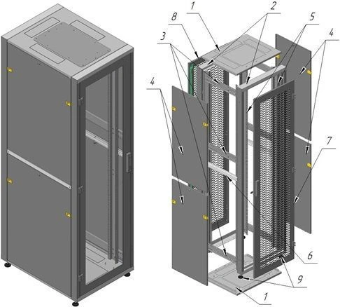 Telecommunications Cabinet SHP-P-42U 600x2015x1000-P2P