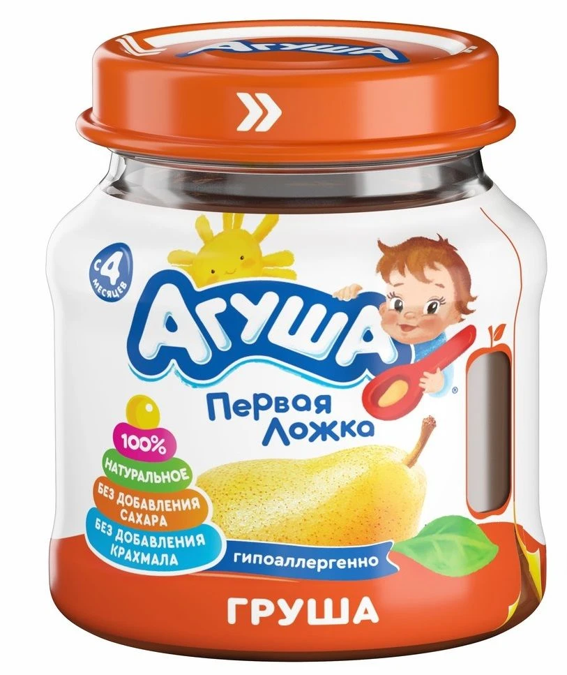 Homogenized Pear Puree "Agusha", 100g