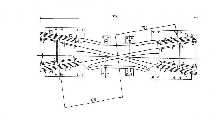 Stump Crosspiece Type R65 Model 2/6 Project 2519.01.000