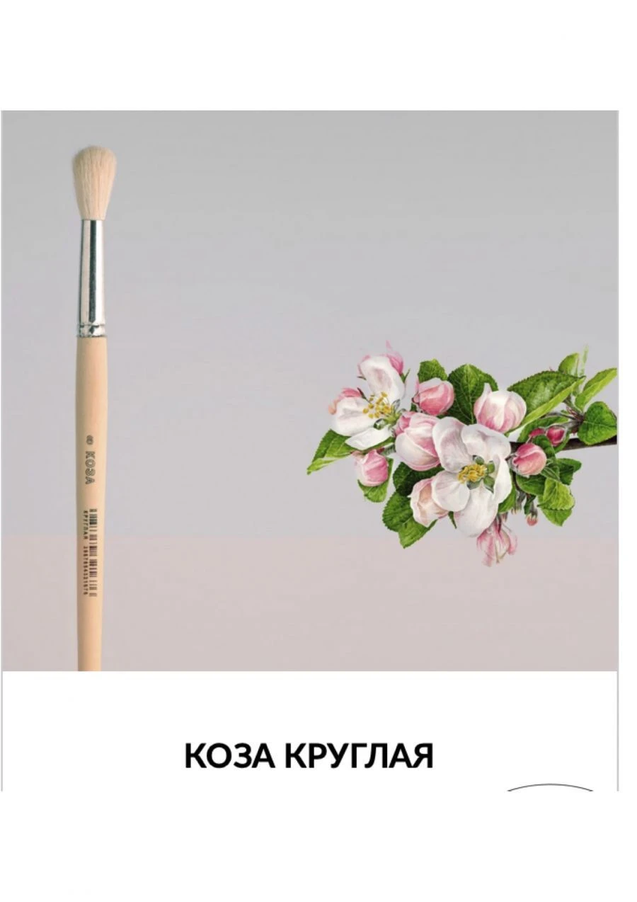 Кисть из натурального волоса козы живописная круглая