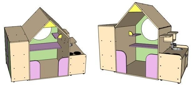 Wooden Preschool Furniture: "Combi" Play Module