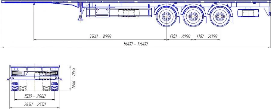 Heavy-Duty Semi-Trailer Platform PG-3 for Cargo Transport