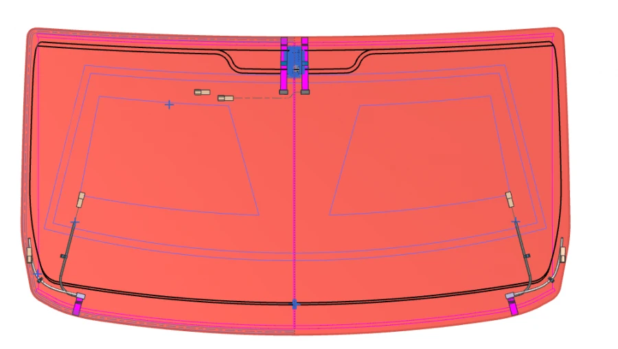 Windshield for GAZ LCV (Color S+C) Code 00223LFW00003