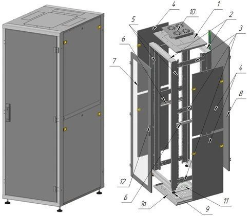 Floor-standing Telecommunications Cabinet 33U 600x1700x800 mm