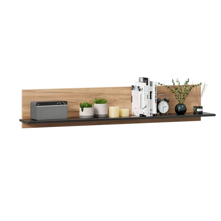 Wall Shelf in Golden Oak/Black - Techno LD.678030.000