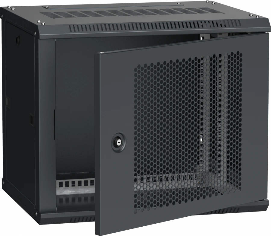 LINEA W 9U Wall-Mounted Cabinet 600x450 mm with Perforated Door, RAL9005