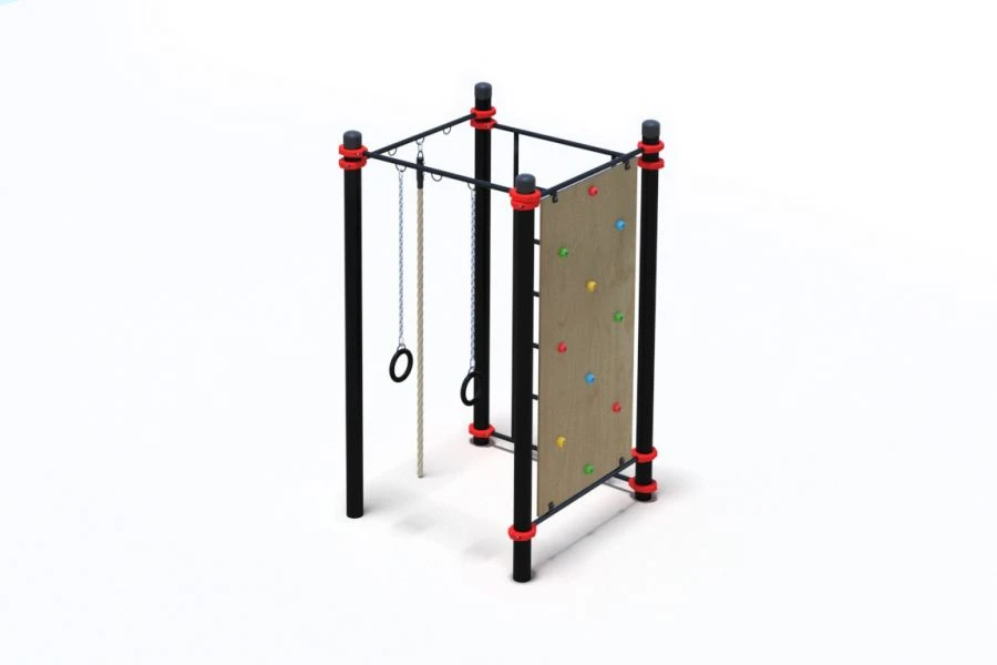 Multi-functional Gym Set with Rope, Rings, Swedish Wall, and Climbing Wall