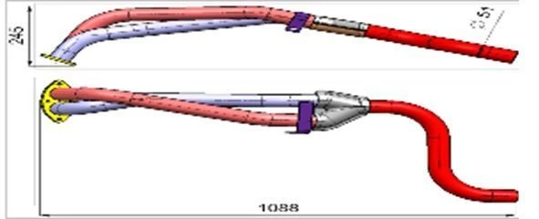 Exhaust Pipe for GAZ-3102/3110 with Slot, Model 3110-1203010
