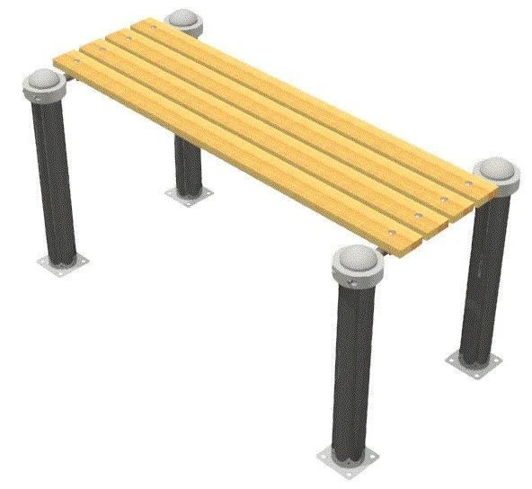 Metal Frame Park Table with Solid Top, Model TV-MSLP-1.26.01