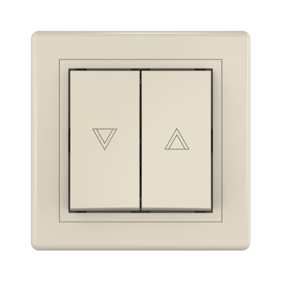 Caduceus Aling Prestige Concealed Push Button Switch for Roller Shutters 10A, 250V, Beige, Art. 6075.999