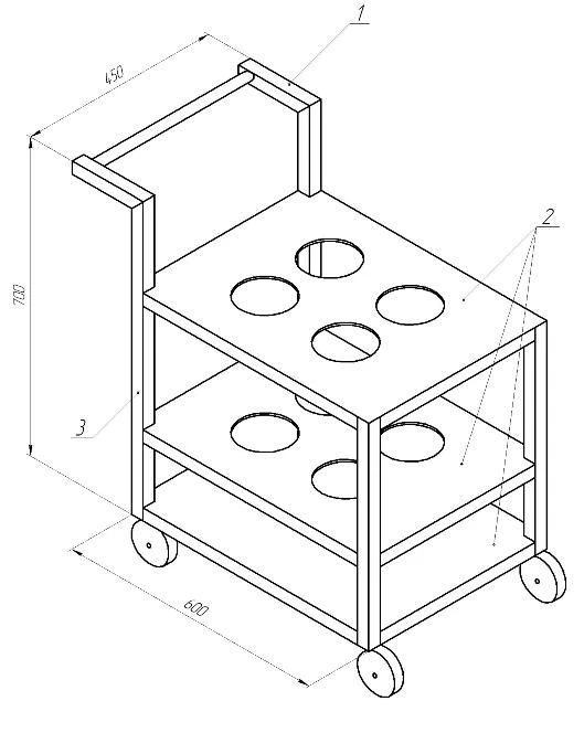Laboratory Cylinder Trolley ML-TB