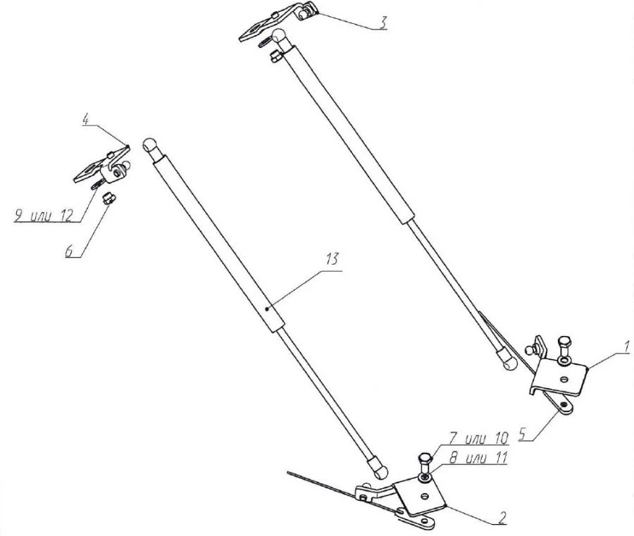 Hood Shock Absorbers for MITSUBISHI L200 MY2019-