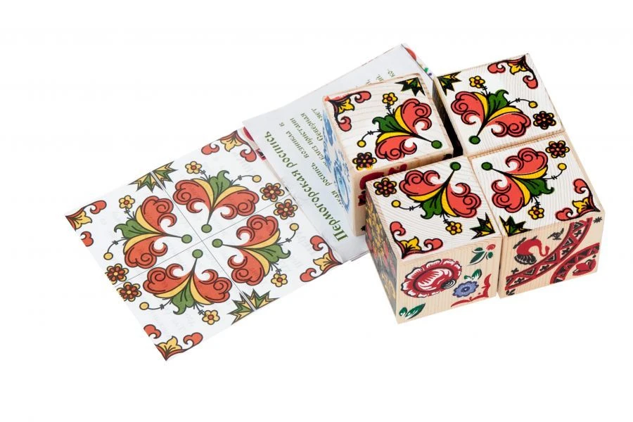 Russian Pattern Puzzle Blocks Set (4 pcs) - Model 3333-8