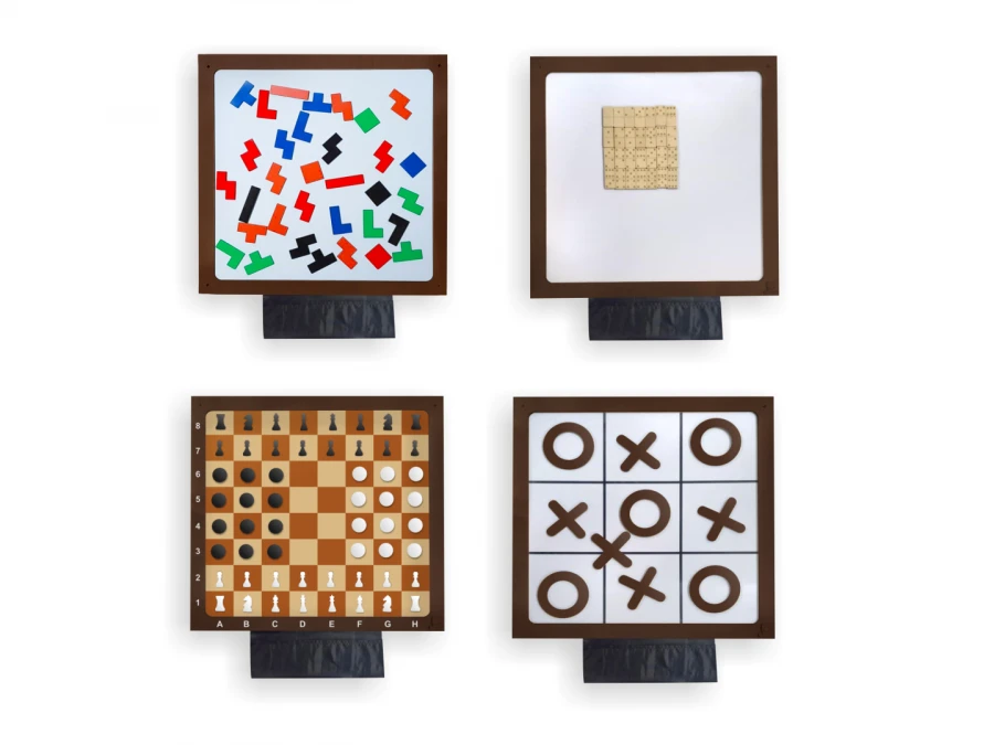 Wall-Mounted Logic Game Set for Mental and Physical Exercise