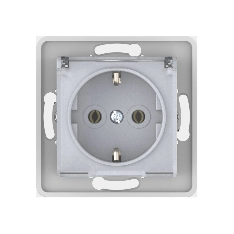 Caduceus Aling Prestige Hidden Installation Socket 16A, 250V, Silver