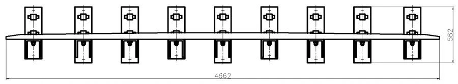 SP850 Profile Counterrail with Complete Padding and Fasteners for SP Type R65 Model 1/11 Project MP380.0