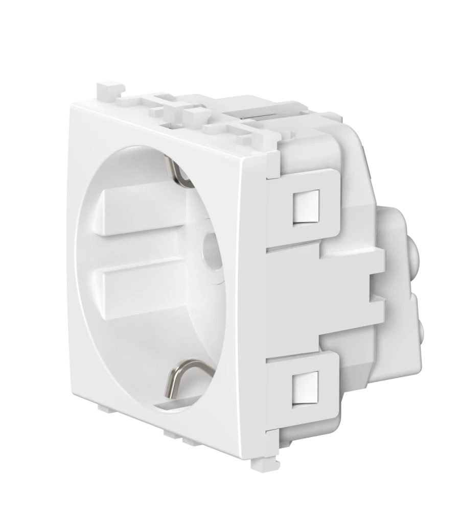 CADUCEUS ALING Experience Hidden Socket with Grounding and Shutters, 16A, 250V, White, Art. 74152.0