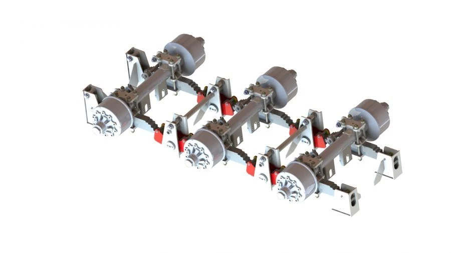 Three-Axis Axle Assembly 9333125.30.000: Wheel Axis 9323313.00.000 with Spring-Balancer Suspension U31-0N.30.000
