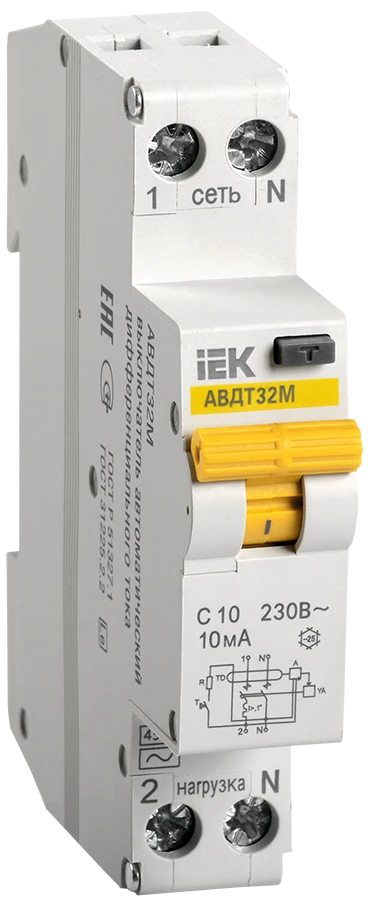 AVDT32M Automatic Differential Current Circuit Breaker C10A 10mA IEK