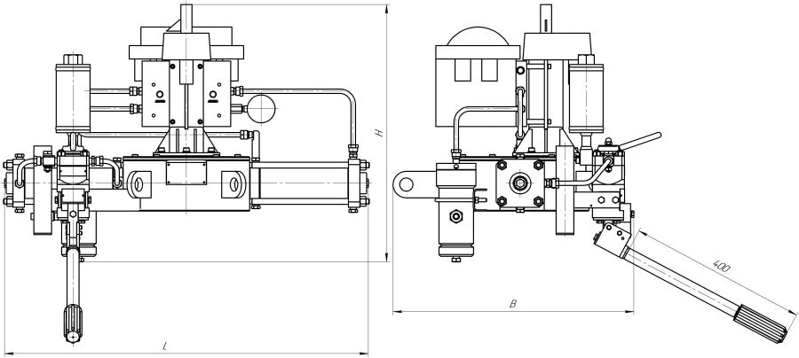 Pneumatic Hydraulic Actuators for Shut-off Valves DN 150-700 PN up to 16.0 MPa Type MS