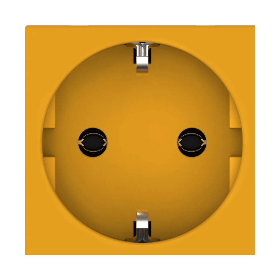 CADUCEUS ALING HIDE Modular Socket 45x45 with Grounding, 16A, 250V, Horizontal, Orange, Art. 2311.N