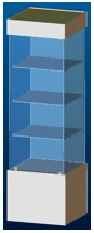 Island Showcase with Clamp Glass 600 x 600 x h 2000