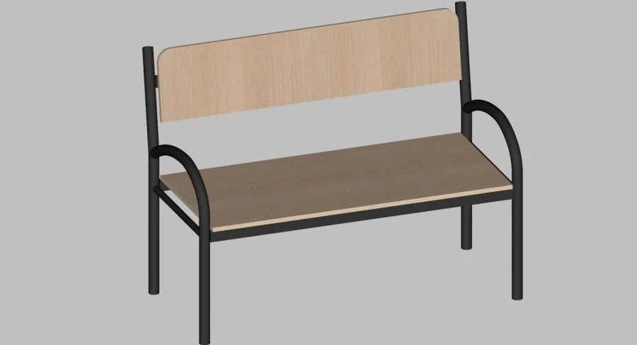 Hard Bench with Backrest, Model U.04.13